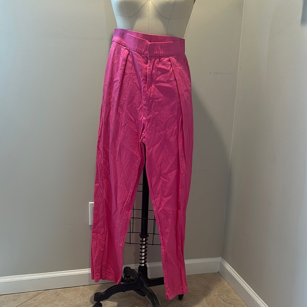 Vibrant Pink High-Waisted Pants
